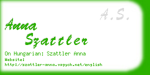 anna szattler business card